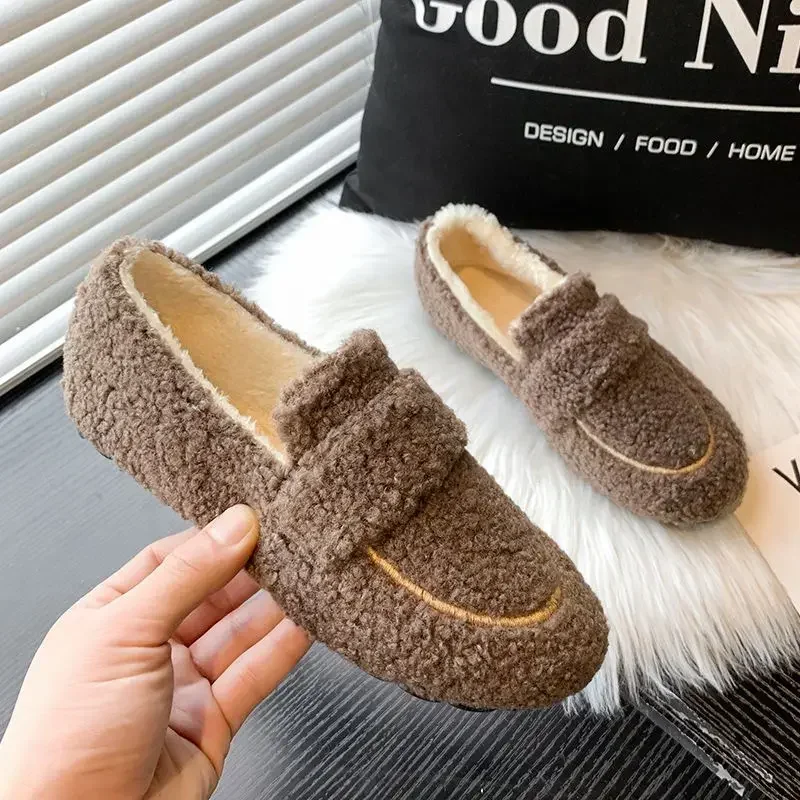 Women's Autumn Winter Casual Fashion Lamb Wool Plus Velvet Warm