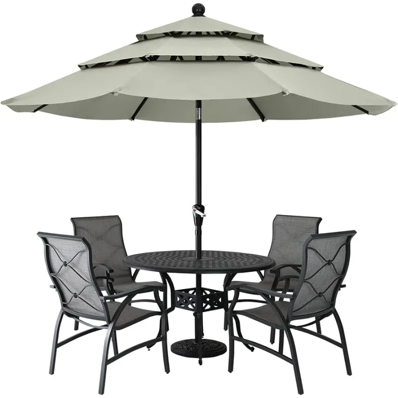 

ABCCANOPY Patio Umbrellas 3-Tiers 10FT (Light Gray)