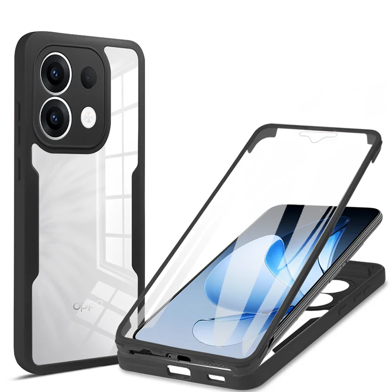 Transparent 360 Full Body Shockproof Phone Case with Double-Sided Screen Protection