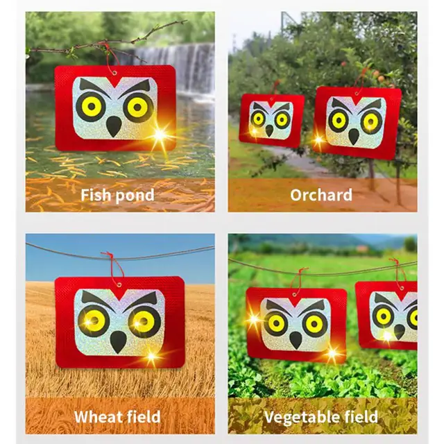 Madár Visszataszító Tabletta Lézer Fényvisszaverő Négyzet Alakú Macska Fej Kétoldalas Madártaszító Szerszám Erkély Madárriasztó Bagoly Visszaszorítás - Image 3