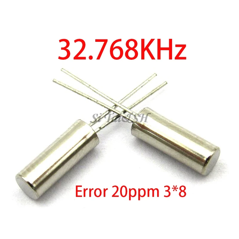 20pcs 32.768KHz Error 20ppm 3*8 32.768K 12.5pF Cylinder quartz resonator quartz resonator
