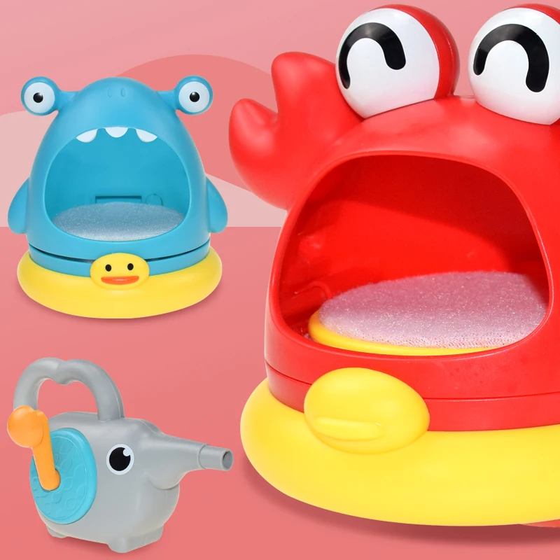 Crab bubble machine Bathroom bath toy Children splashing water Shark blowing foam making machine 3