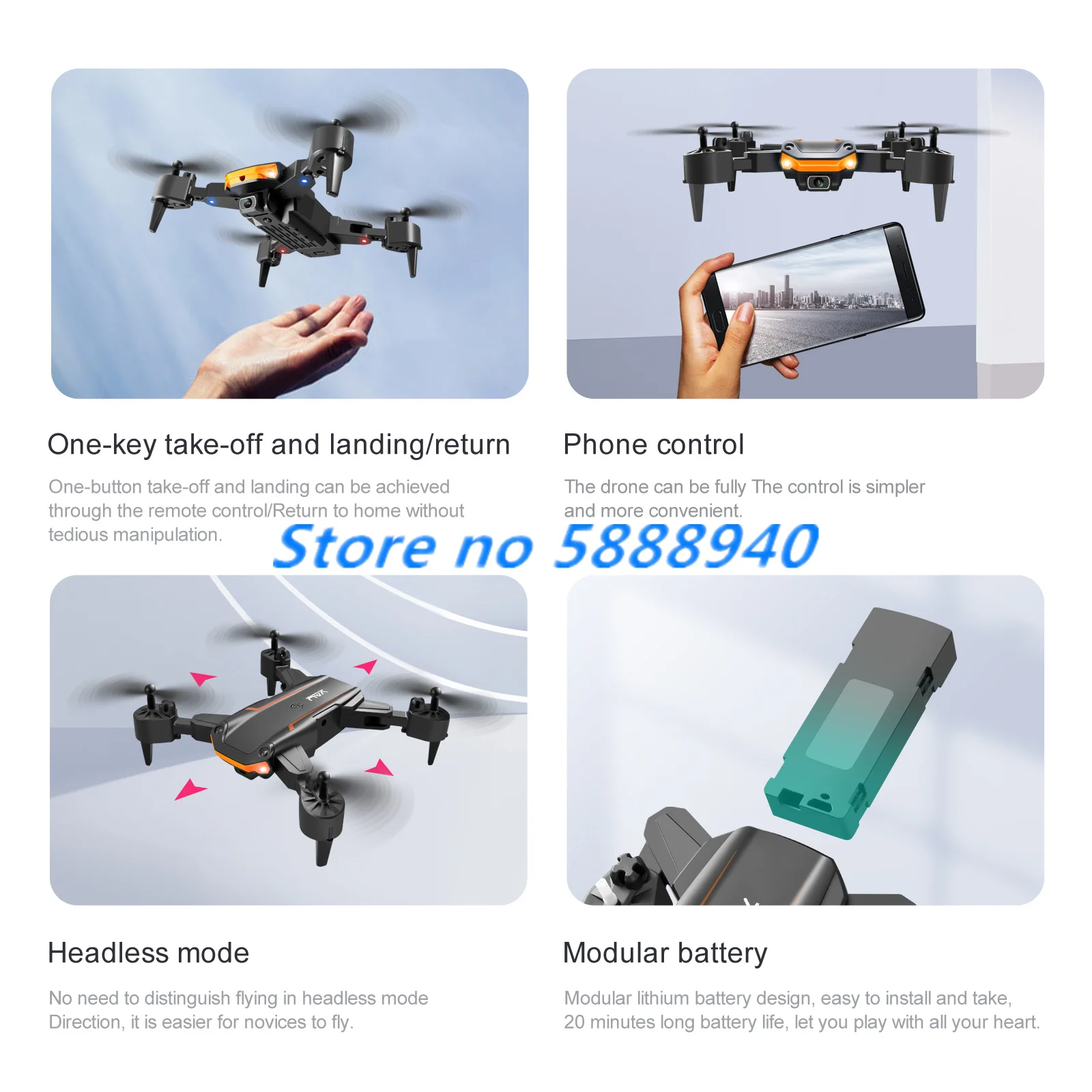 4K HD Dual Camera RC Dron Mini Drone Three-way Infrared Obstacle Avoidance Altitude Hold Mode Foldable RC Quadcopter With Bag To RC Quadcopter luxury