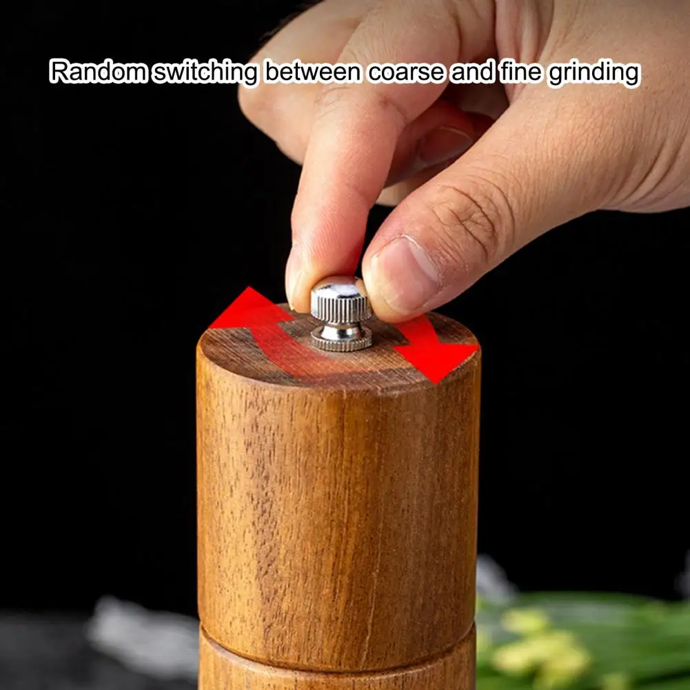 8 Inch Acacia Wood Salt Pepper Grinder Household Manual Seasoning Bottle Adjustable Tightness Pepper Grinder Kitchen Tool