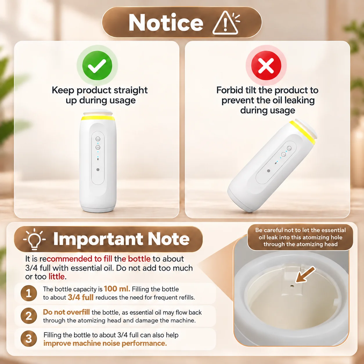 Smart Electric Aroma Oil Diffuser with Bluetooth Control