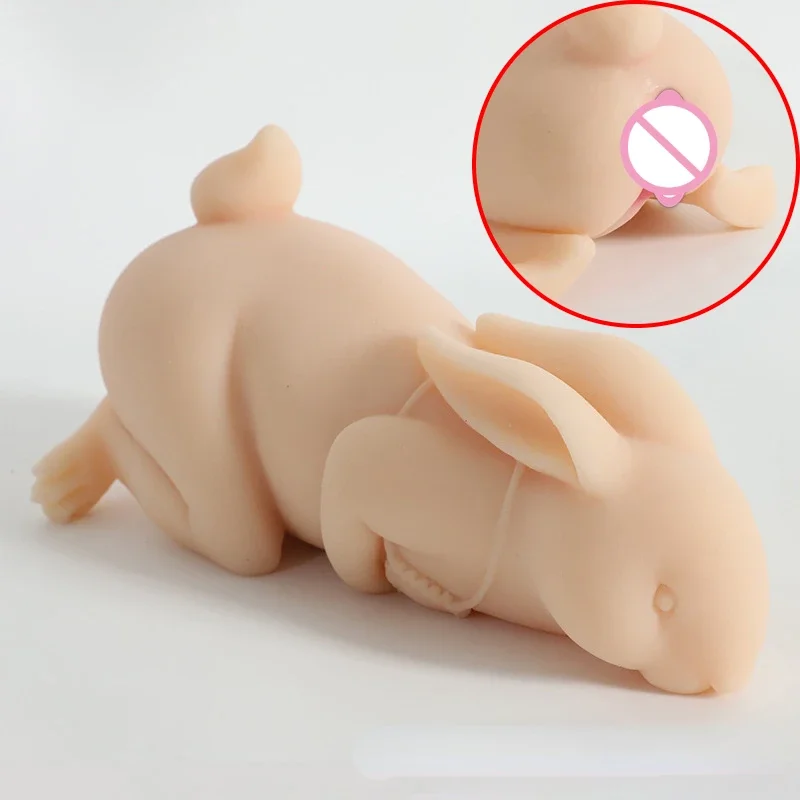 Male Masturbation Sex Toy 0.5kg Rabbit Model Realistic Vaginal Channel Adult Male Masturbator Pussy Can Be Inserted