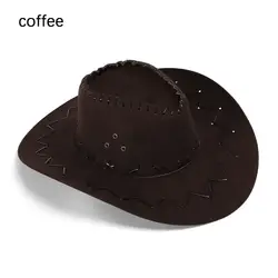 Unisex Western Suede Cowboy Hat for Fashion and Fancy Dress Parties (Coffee)
