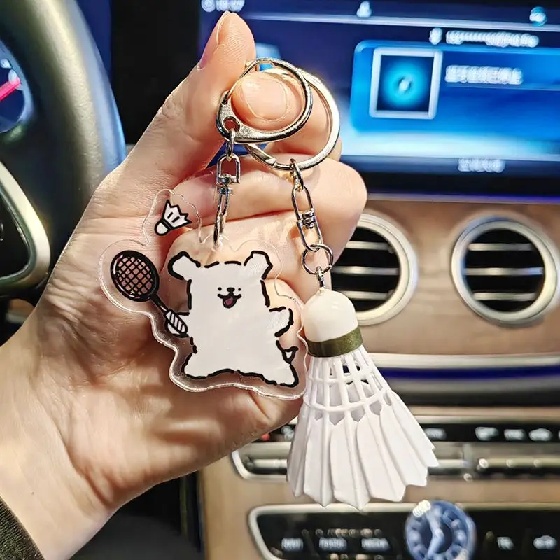 YONEX Badminton Keychain Cartoon Tennis Racket Backpack Keychain Acrylic Pendant Couple's Gift badminton keychain