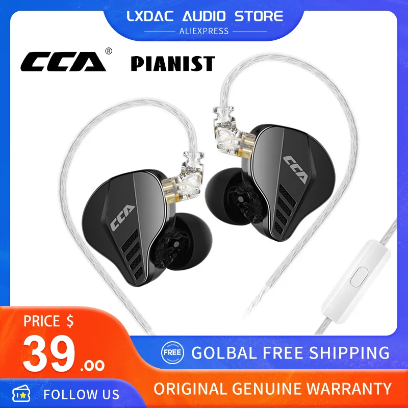 

CCA Pianist Earphone 1DD+2BA Hybrid IEM HiFi Earphone High-Precision 3D Printed Cavity with Upgraded Silver-Plated Cable