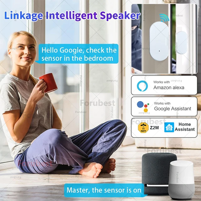 Zigbee Door Sensor Window Contact Open Close Detector With Luminosity/Vibration Detection APP Control For Alexa Google Home Z2M 4