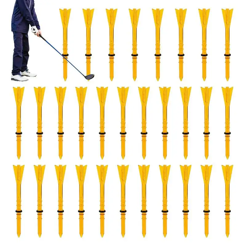

Golfing Tees 30PCS Unbreakable Professional Tall Golfing Tees Durability Adjustable Golf Tees To Tee Shot Reduce Friction