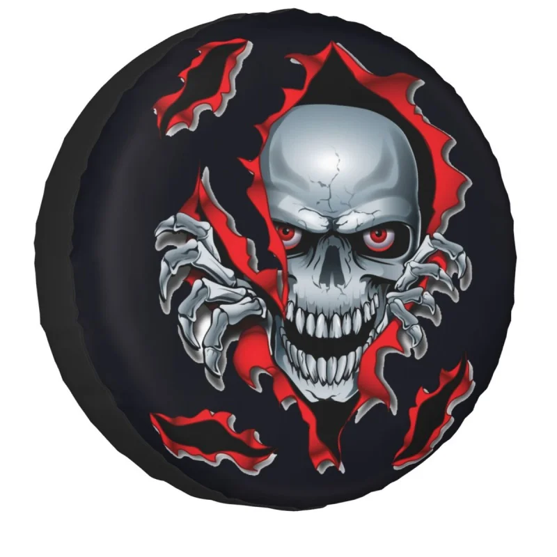 

Rip Skull Spare Wheel Tire Cover Case Bag Pouch for Jeep Hummer Gothic Skeleton Dust-Proof Vehicle Accessories 14" 15" 16" 17"