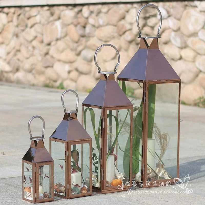 

Hanging Garden Candle Holders Metal Modern Pillar Candle Holders House Lantern Flower Transparent Kaarshouder Home Ornaments