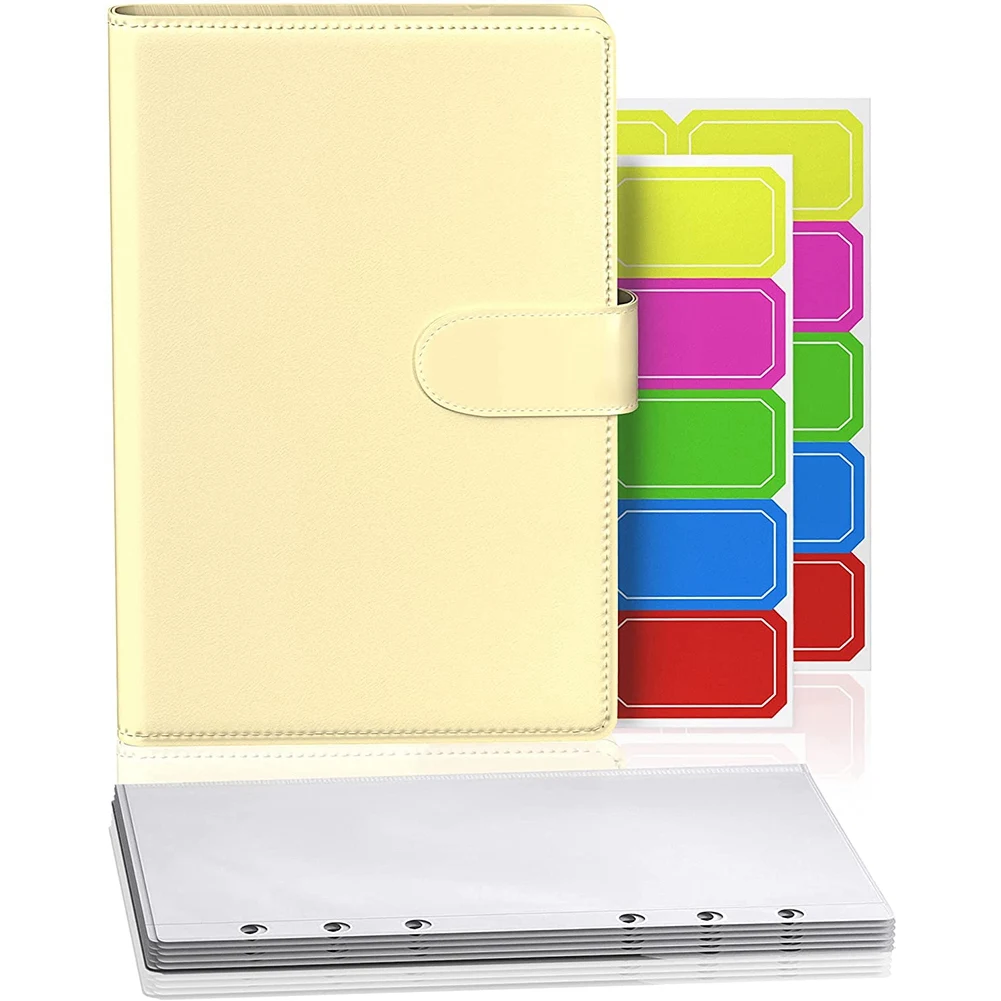 

Budget Binder with Cash Envelopes- A6 Binder Planner with Pockets - Cash Envelopes for Budgeting Binder Organizer Yellow