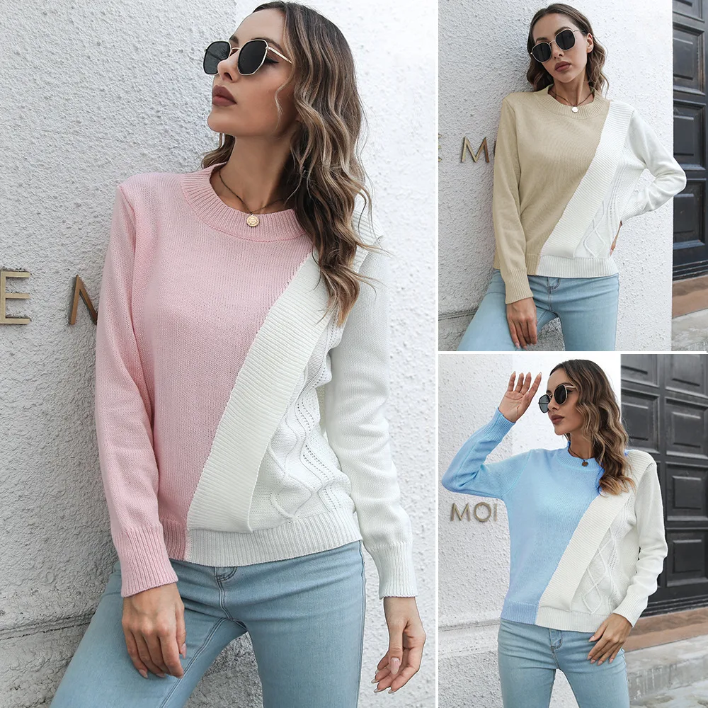 

Design Sense of Colour Twist Three Dimensional Jumper Loose Autumn and Winter Long Sleeved Knit Sweater Blouses for Women