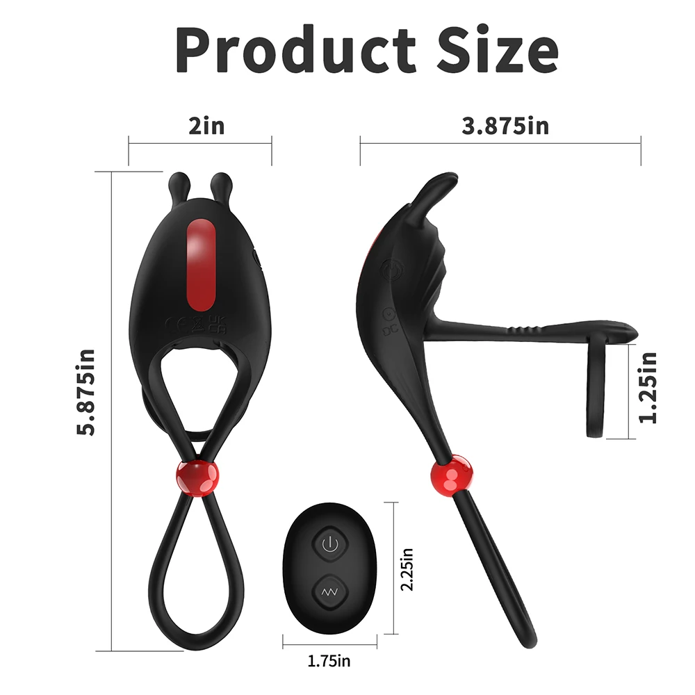 Ring Delay Ejaculation Wireless Remote Control Stimulator Massager Vibrator Sex Toys for Men Couple_voghion.com