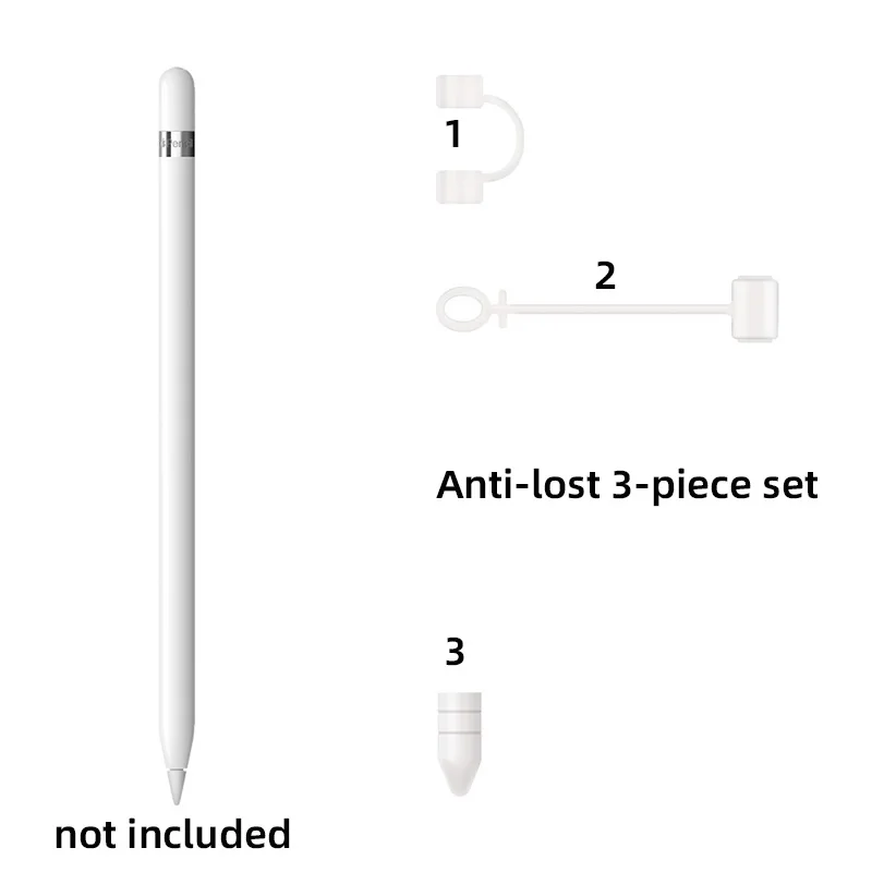 

Silicone Compatible For Apple Pencil Case Anti-lost Charging Cable Adapter Tether For Apple Pen Covers Protector for Pencil