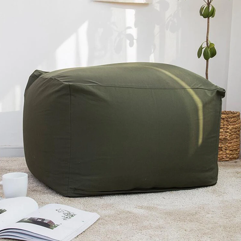 Japanese Style Unfilled Lounge Bean Bag Sofa Cover Home Soft Lazy Sofa Cozy Single Chair Pouf Couch Tatami Living Room Decor