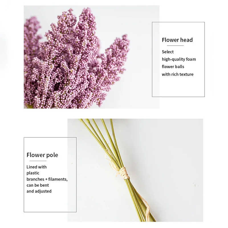 30cm 6 PCs Lavender Foam Artificial Flowers Bouque...