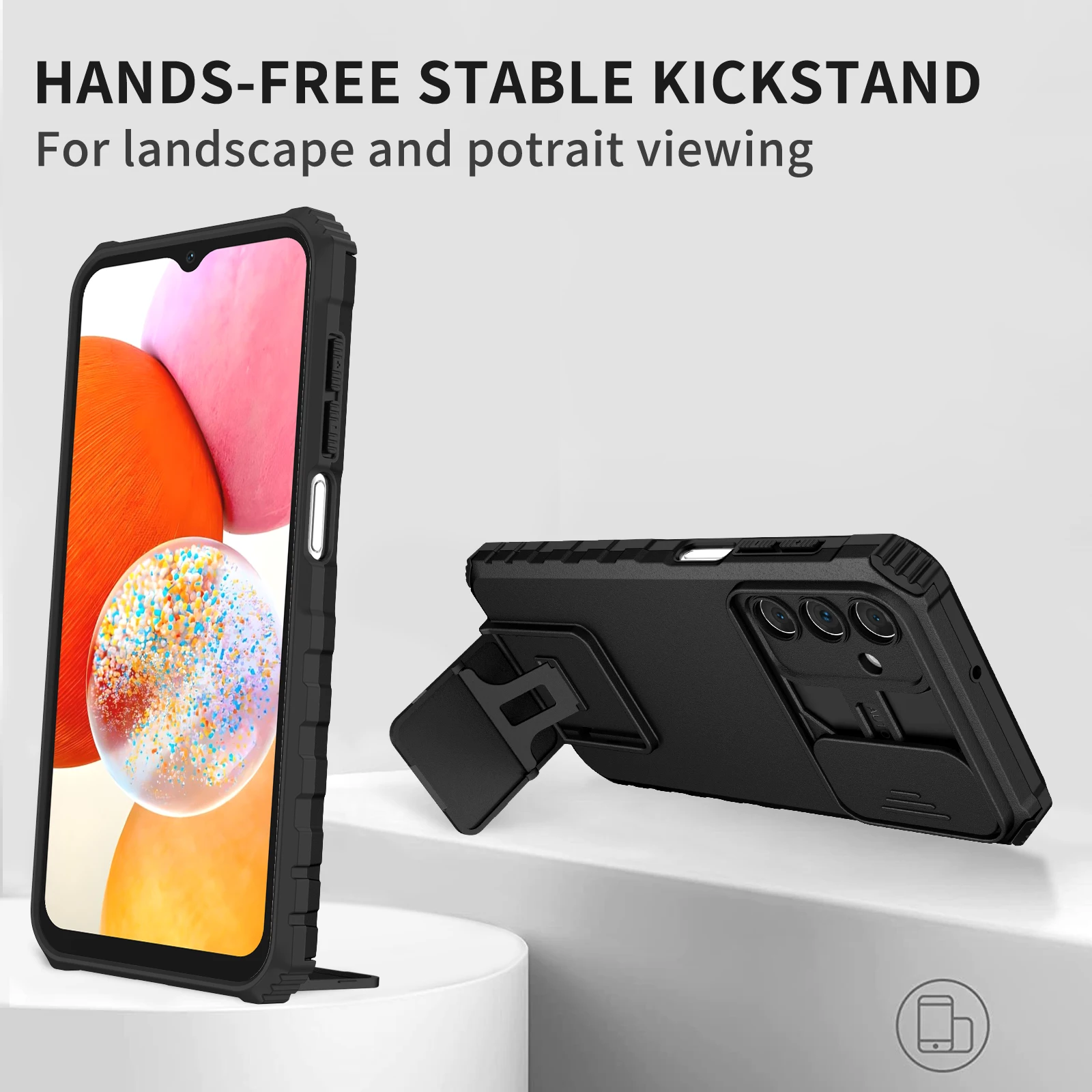 Sleek Black Kickstand Bag Cover Case