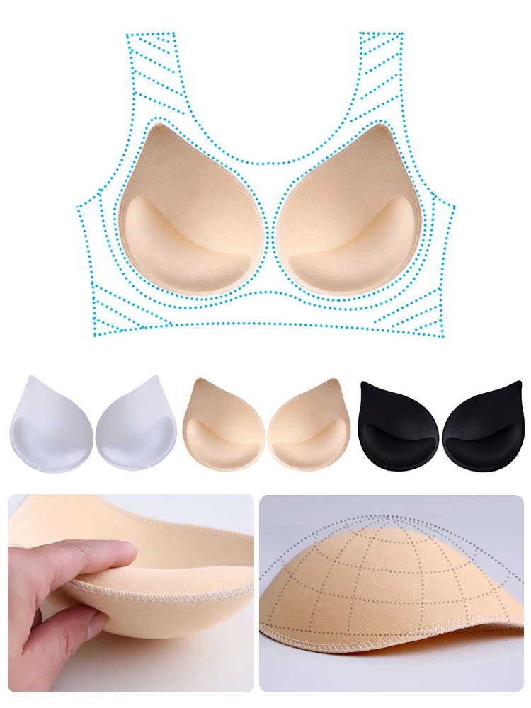 3D Push Up Bra Pads Inserts Women Sponge Padded Bra Pad Lining Swimsuit Insert Small Breast Lift Breathable Underwear bra pads inserts bra insert pads