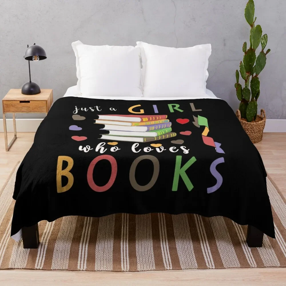 Copy of just a girl who loves books Throw Blanket Picnic Decorative Sofa anime Soft Beds Blankets