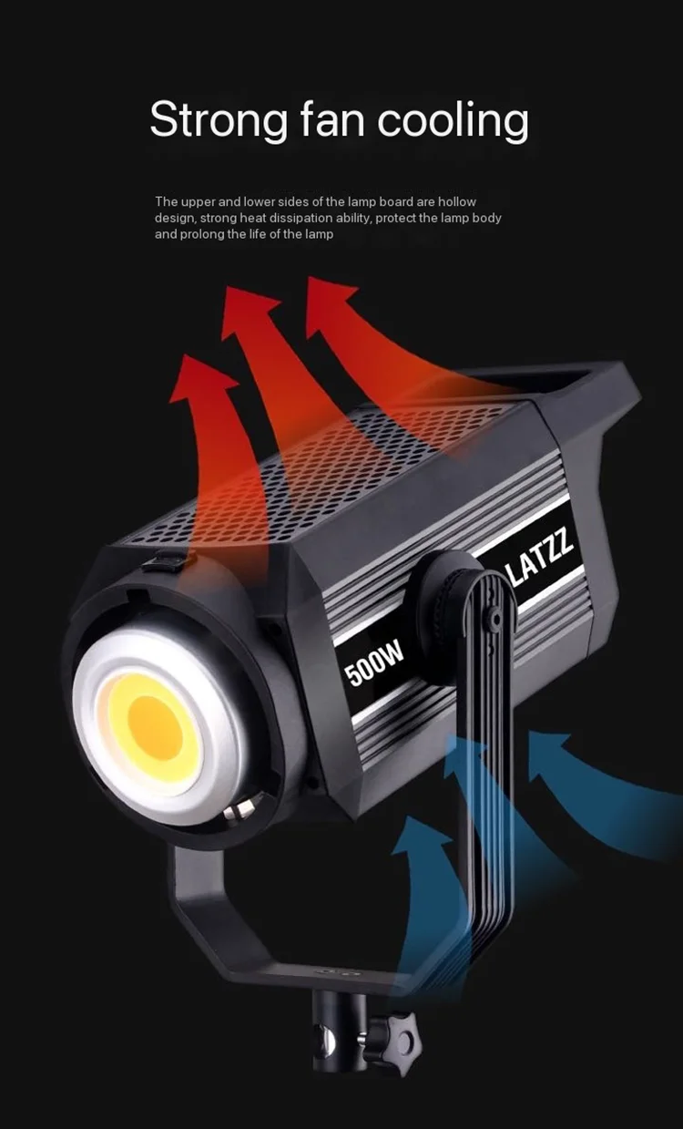 LATZZ 500W LED Video Light Bi-color 300w 400w Continuous Output COB Photography Light APP Control Studio Lamp for Live Streaming 6