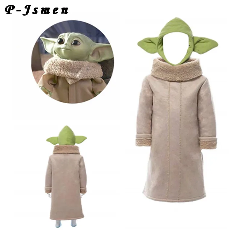 P-Jsmen Baby Mandalorian Costume Per Bambini Bambini Cosplay Robe Coat Hat Cute Children Boys Girls 3T-6T