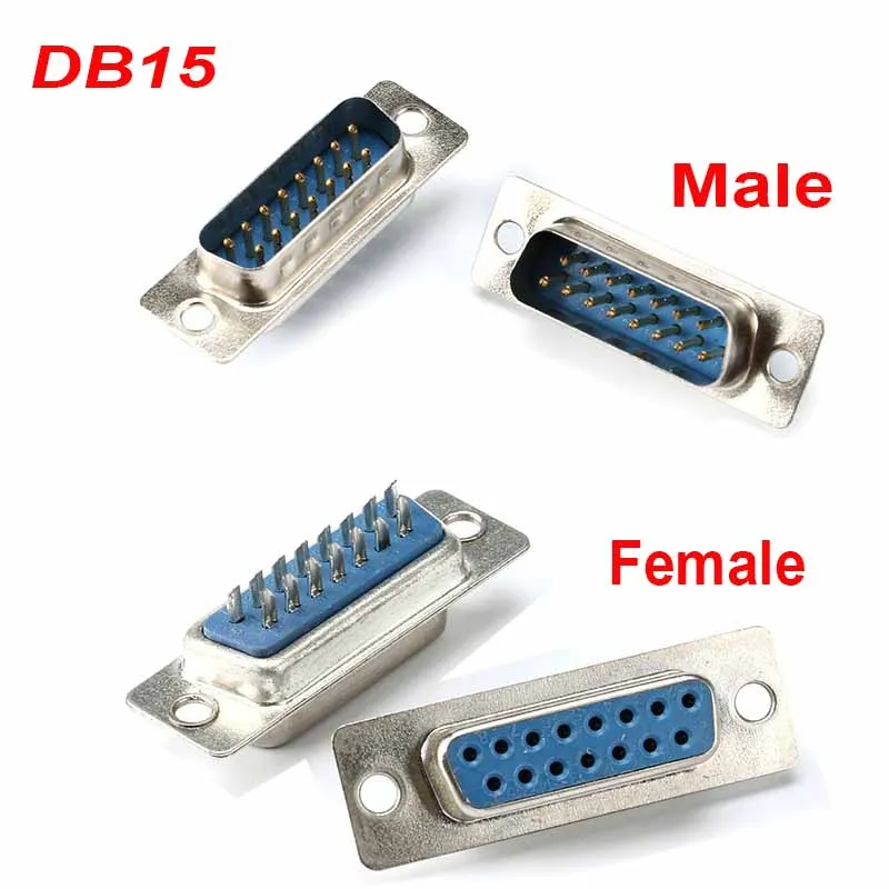 DB15 커넥터 플러그 소켓 암 헤드 수 헤드 2 행 구멍/핀 소켓 어댑터 D 이중 행 15 코어 용접 유형 DP15