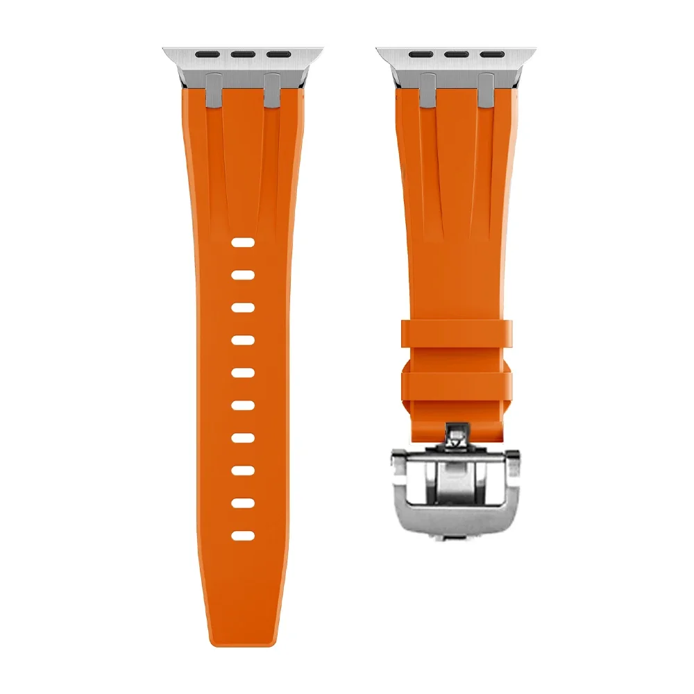 AP Rubber Band for Apple Watch Ultra 49mm 45mm 41mm 8 7 Soft Strap Fold Buckle IWatch Serie 6 5 4 3 SE 38 40 41 Sport Bracelet