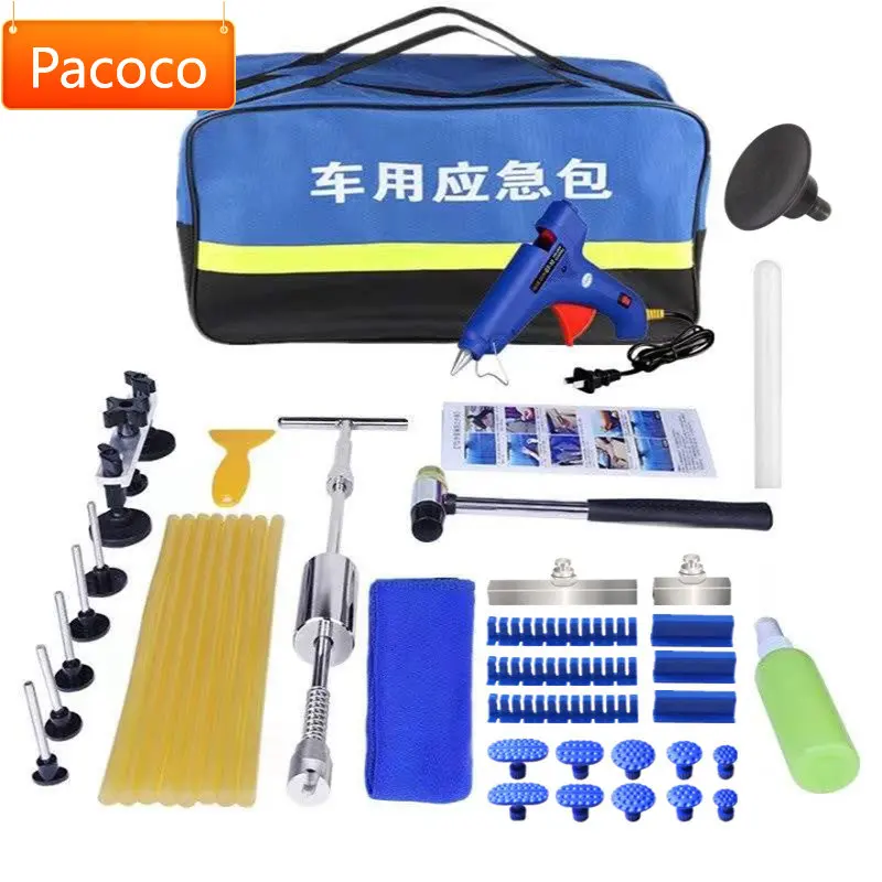 

Paintless Dent Repair Puller Kit, Dent Puller Slide Hammer T-Bar Tool with Dent Removal Pulling Tabs for Car Auto Body Hai