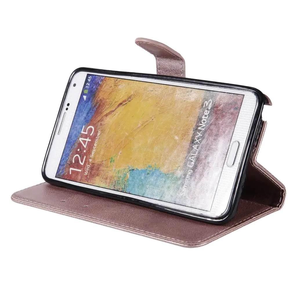 Case for Samsung Galaxy NOTE Solid color flip pu Leather Cover