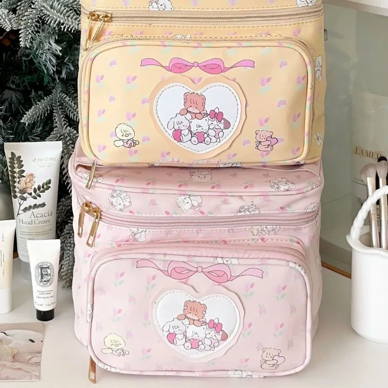 New cute princess cosmetic bag, large capacity cartoon girl heart storage bag handbag 1