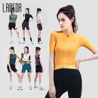 LAMEDA Summer Women's Cycling Short Sleeve Breathable Bicycle Top Sweatshirt UV-proof High-resilience Road Mountain Bike Clothes 1