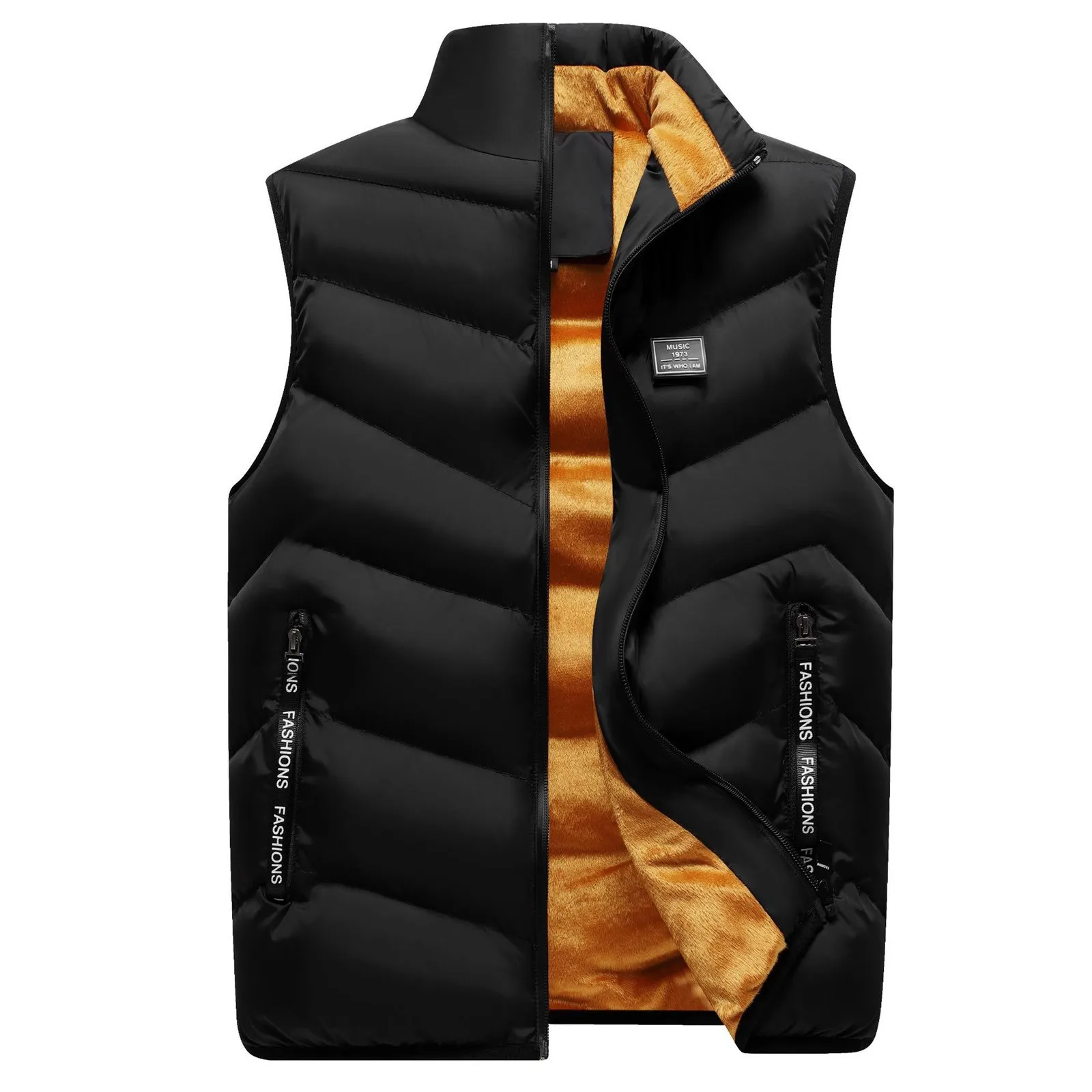 

Jackets Men Autumn Winter Fashion Stand Collar Color Waistcoat Vest Jacket Top Coat High-quality Thicken Winter Man Jacket