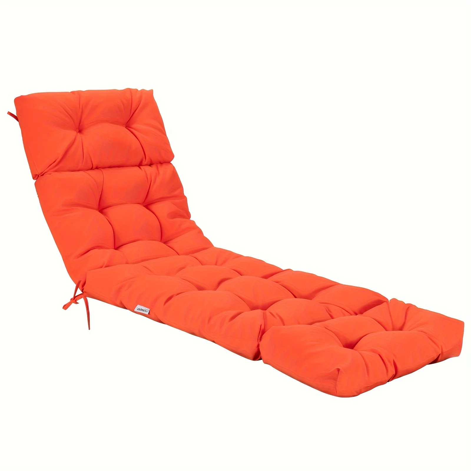 

"1pc Vibrant Orange 73"" Padded Lounge Chaise Cushion - Plush Comfort & Durability for Indoor/Outdoor Use - Perfect Sun Lounger