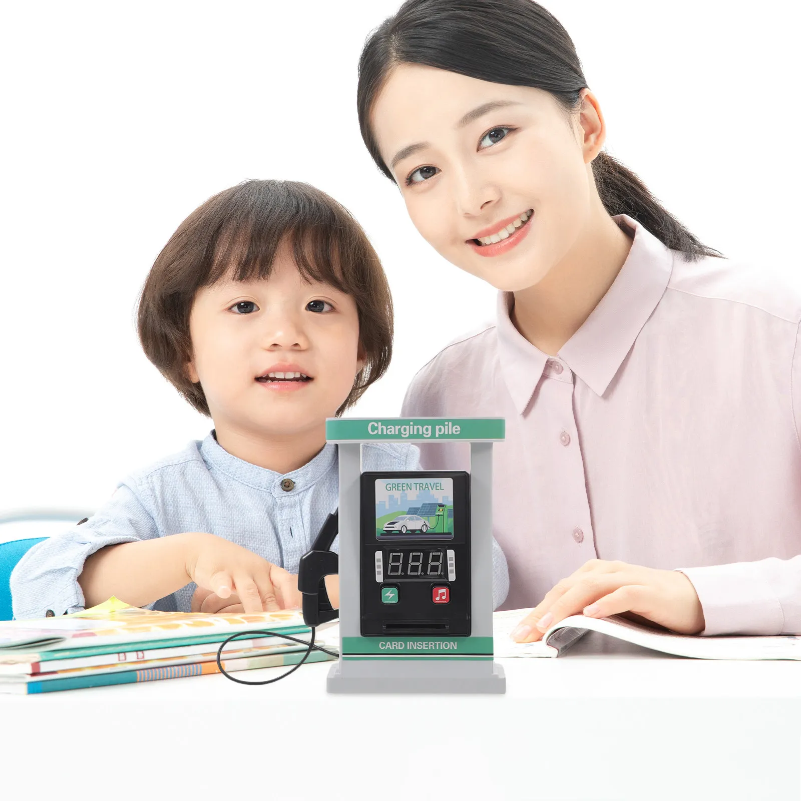 시뮬레이션 충전기 DIY 교육용 인터랙티브 카드 스와이핑 음성 안내 디지털 디스플레이 어린이 학습용 장난감