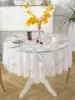 White lace tablecloth round mirror flower vine pattern living room dining table decoration 1