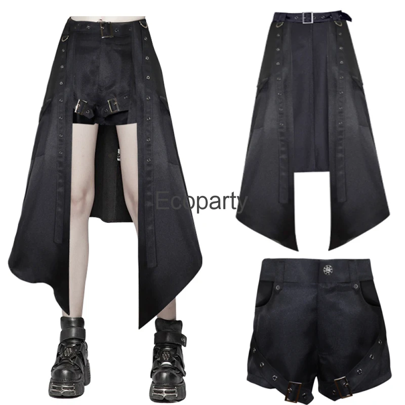 

Women's Medieval Steampunk Gothic Skirt Y2k Dark Black Punk Sexy Shorts Irregular Long Skirts Suit Fashion Streetwear For Women