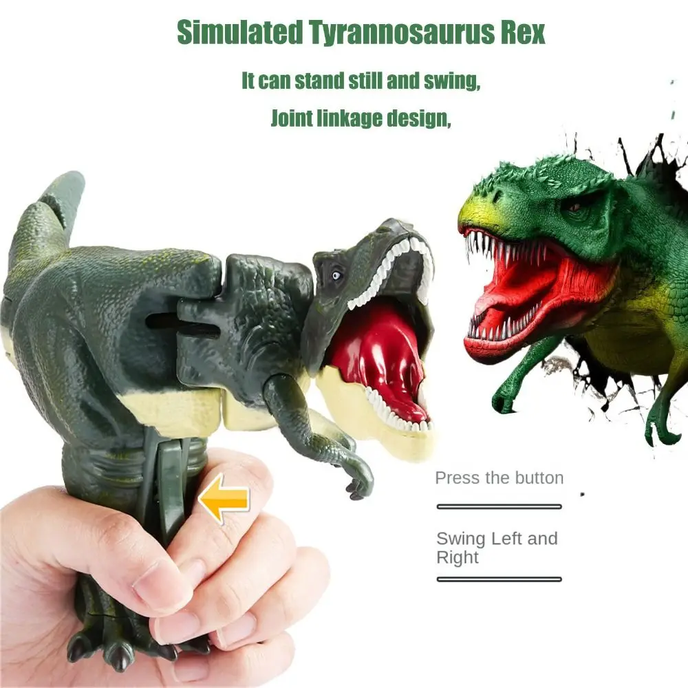 

with Swing Bite Pressing Dinosaur Toys Tyrannosaurus Rex Model Head and Tail Movements Dinosaurio Antiestres Toy Plastic