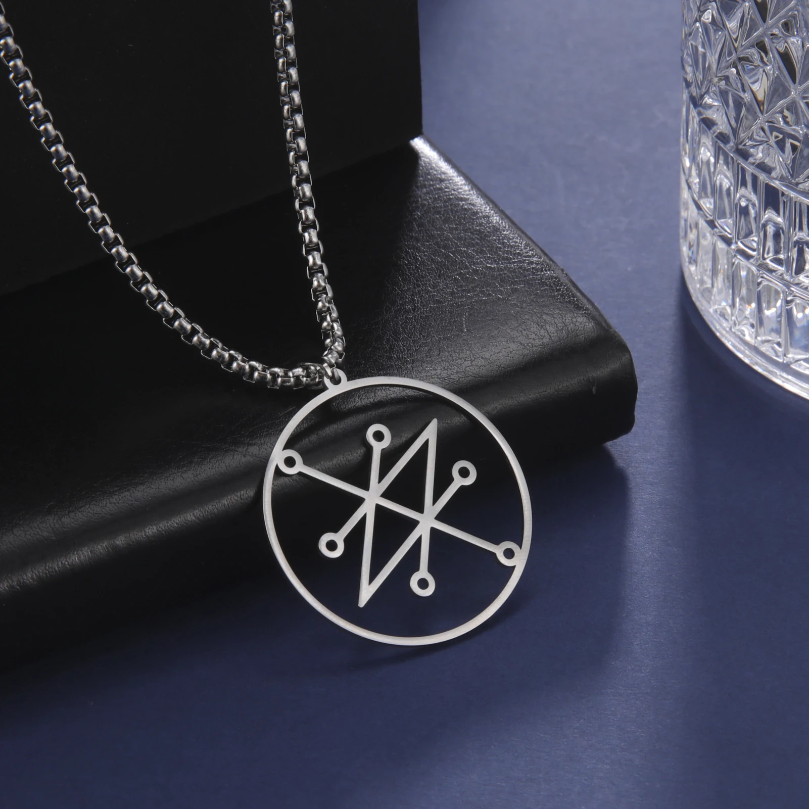 Azazel Sigil Stainless Steel Pendant Necklace - Demonic Symbol Occult Amulet Jewelry