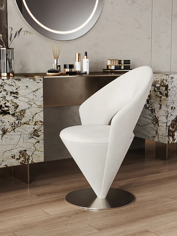 Light Luxury High Sense Dressing Stool Italian Girls for Bedroom Use Makeup Stool Home Cream Style Princess Chair Backrest