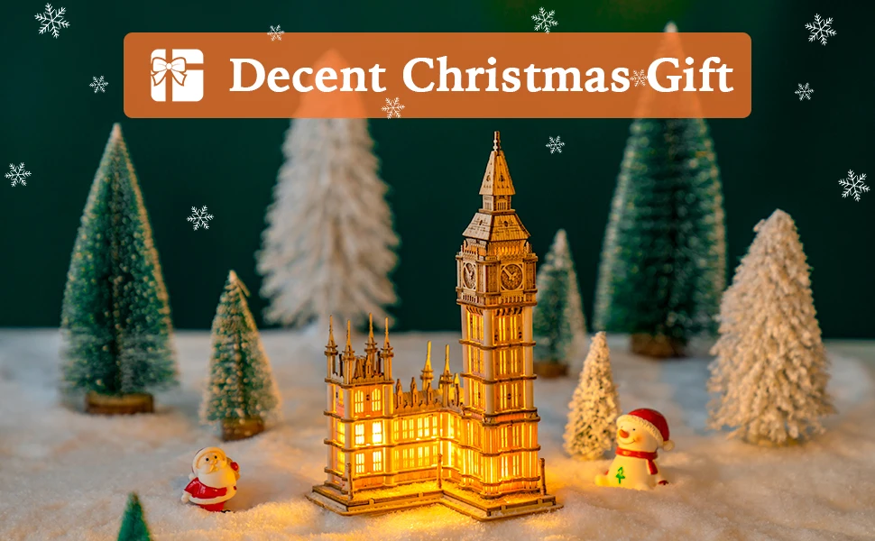 DIY Big Ben 3D Wooden Puzzle with LED Light