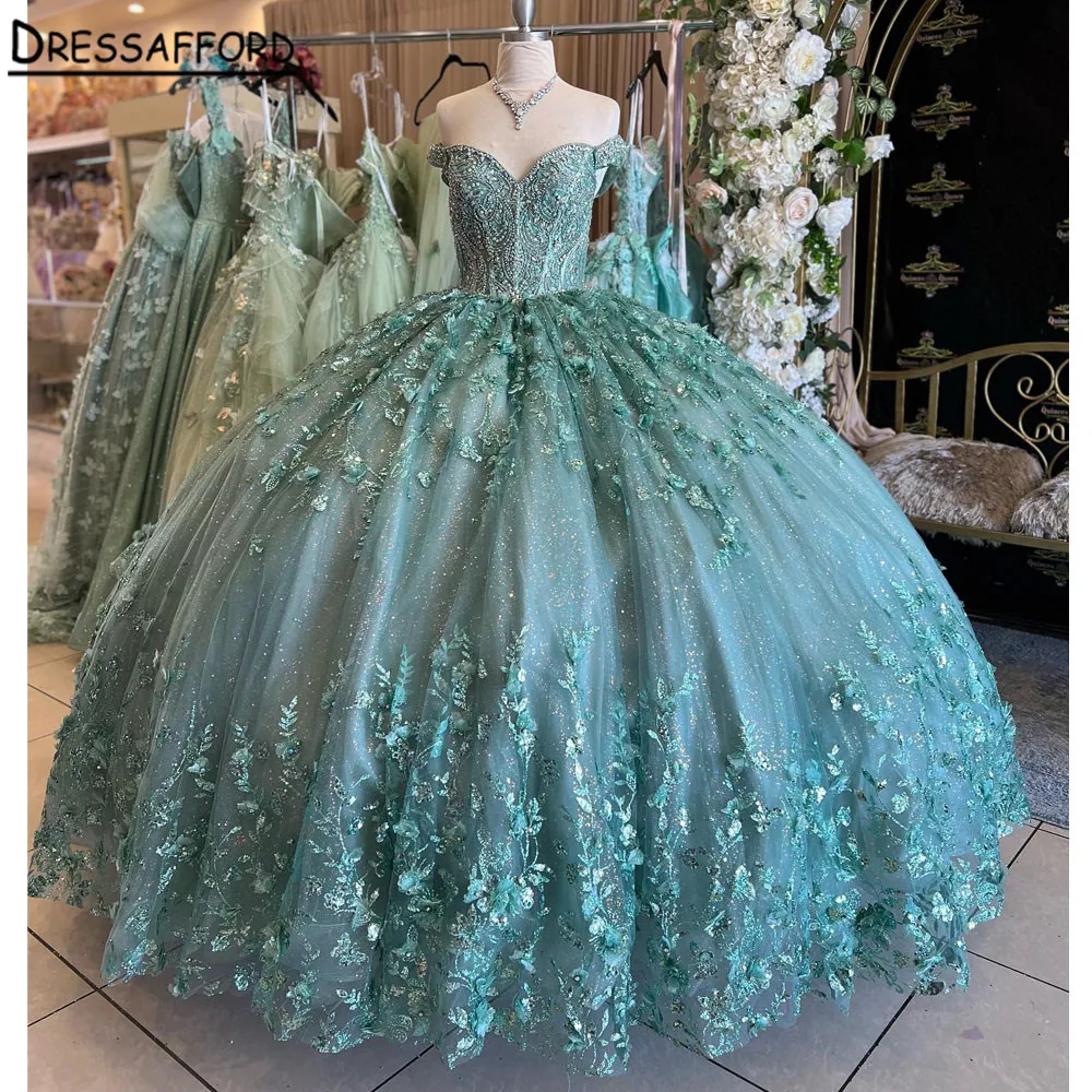 

Princess Ball Gown Quinceanera Dresses 2023 Beaded Appliques Sequins Sweet 16 Dress Vestidos De 15 años