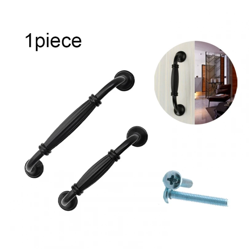 Cabinet Pulls  Aluminum alloy Matte Black Cabinet Pull with Pitch-row 96mm / 128mm for Cabinet Wardrobe Furniture  Drawer