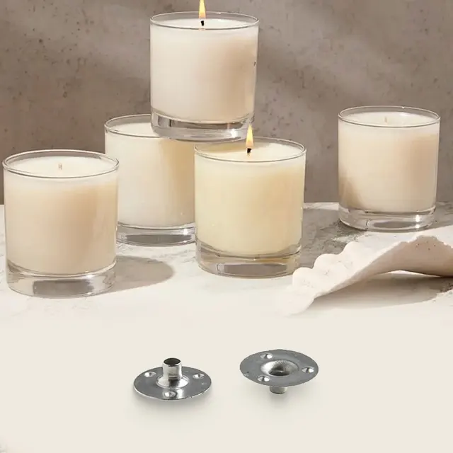 500PCS Candlewick Base Round Iron Sheet Convenient Wicks Holder Candle Wicks Sustainer Tab For Birthday Anniversary Candle DIY 3