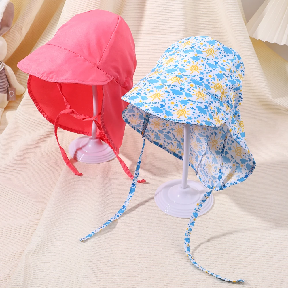 Quick-drying l Children's Bucket Hats For 3 Months To 5 Years Old Kids Wide Brim Beach UV Protection Outdoor Essential Sun Caps