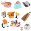 Dolls House Miniature Breakfast Pineapple Bread Machine Plate Clip Cake Tray Toast Miniature Toaster Dollhouse Mini Accessories 1