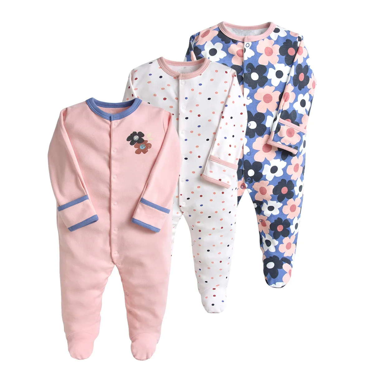 Newborn Infant Baby Boys Girls Romper Cotton Long Sleeve Pajamas