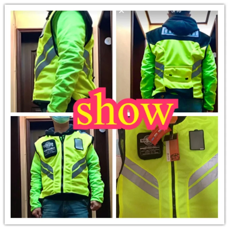 Motorcycle Safety Riding Suit Reflective Vest Motorcycle Cooling Vest Travel Night Fluorescent Breathable Biker